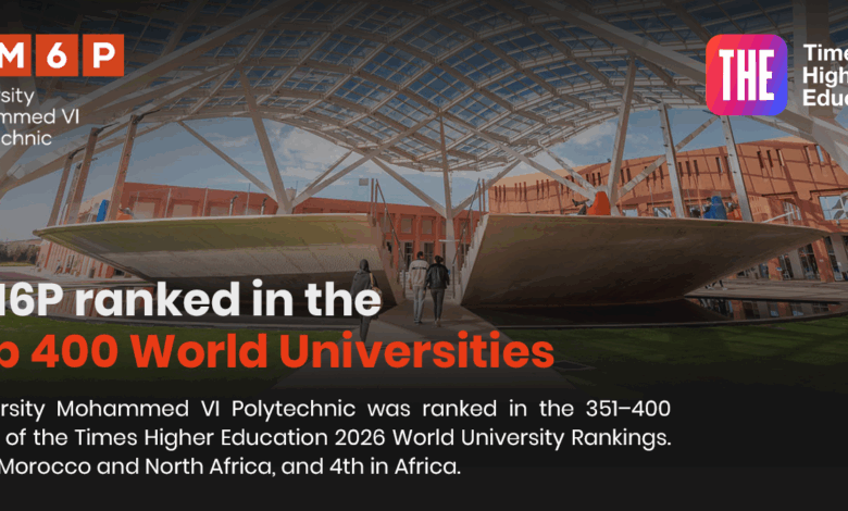 جامعة UM6P الأولى مغربيًا وشمال إفريقيًا في تصنيف "تايمز 2026"