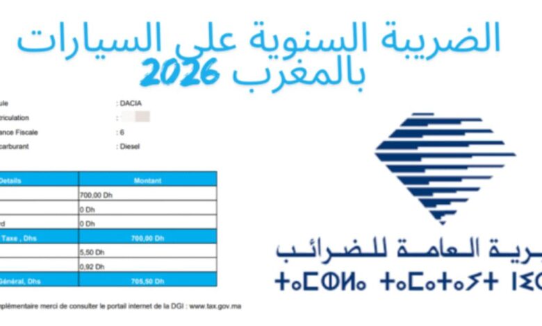 مستجدات الضريبة السنوية على السيارات لسنة 2026