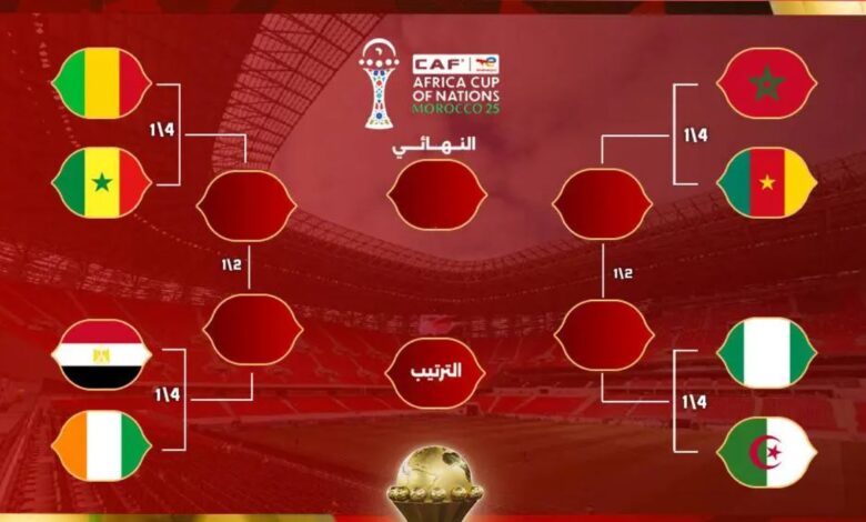 برنامج مباريات دور ربع نهائي كأس أفريقيا 2025