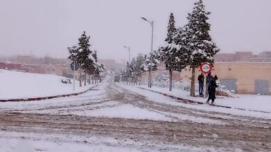 عودة الثلوج إلى وجدة بعد انقطاع طويل