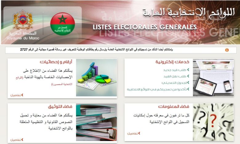 تفاصيل منصة اللوائح الانتخابية الجديدة بالمغرب