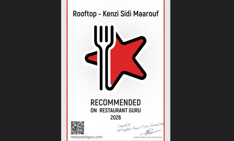 مطعم "Le Rooftop" بكنزي سيدي معروف ينال اعتراف Restaurant Guru العالمية