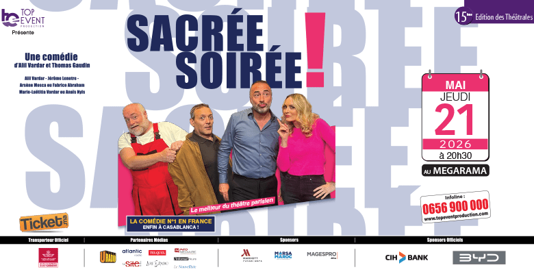 مسرحية “Sacrée Soirée” الفرنسية تحل بالدار البيضاء يوم 21 ماي